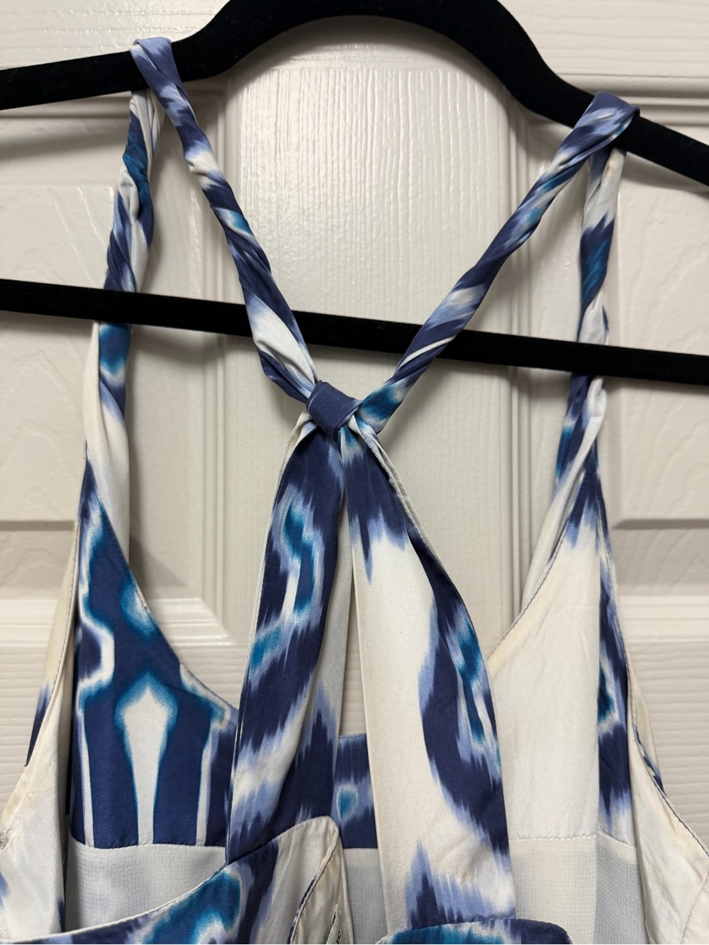 Banana Republic Silk Batik Blue & White Printed Sundress 6 - Picture 6 of 8